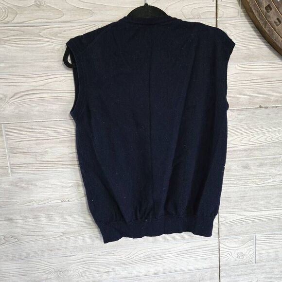 Under Armour Blue Wool Vest Notre Dame Mens SZ M Loose Made In Italy - Picture 5 of 6